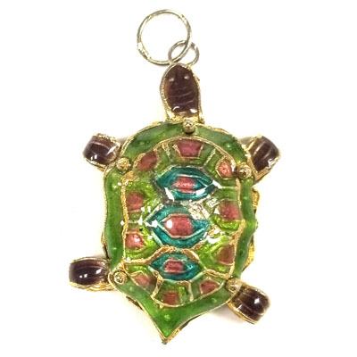 ENAMEL TURTLE 25X35MM APPLE GREEN
